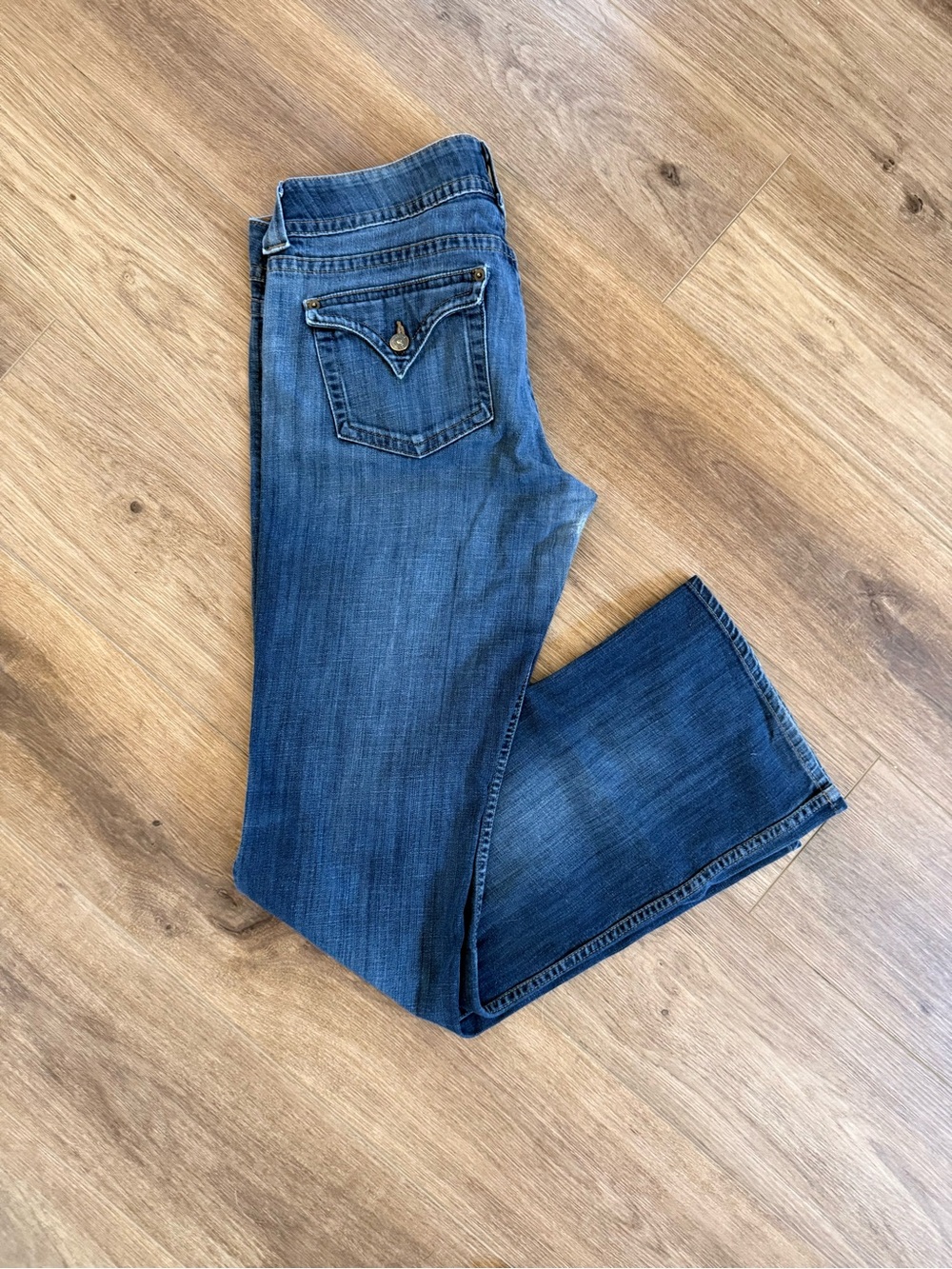 Hudson Ultra Low Rise Dark Blue Bootcut Jeans Size 32 - Picture 2 of 6